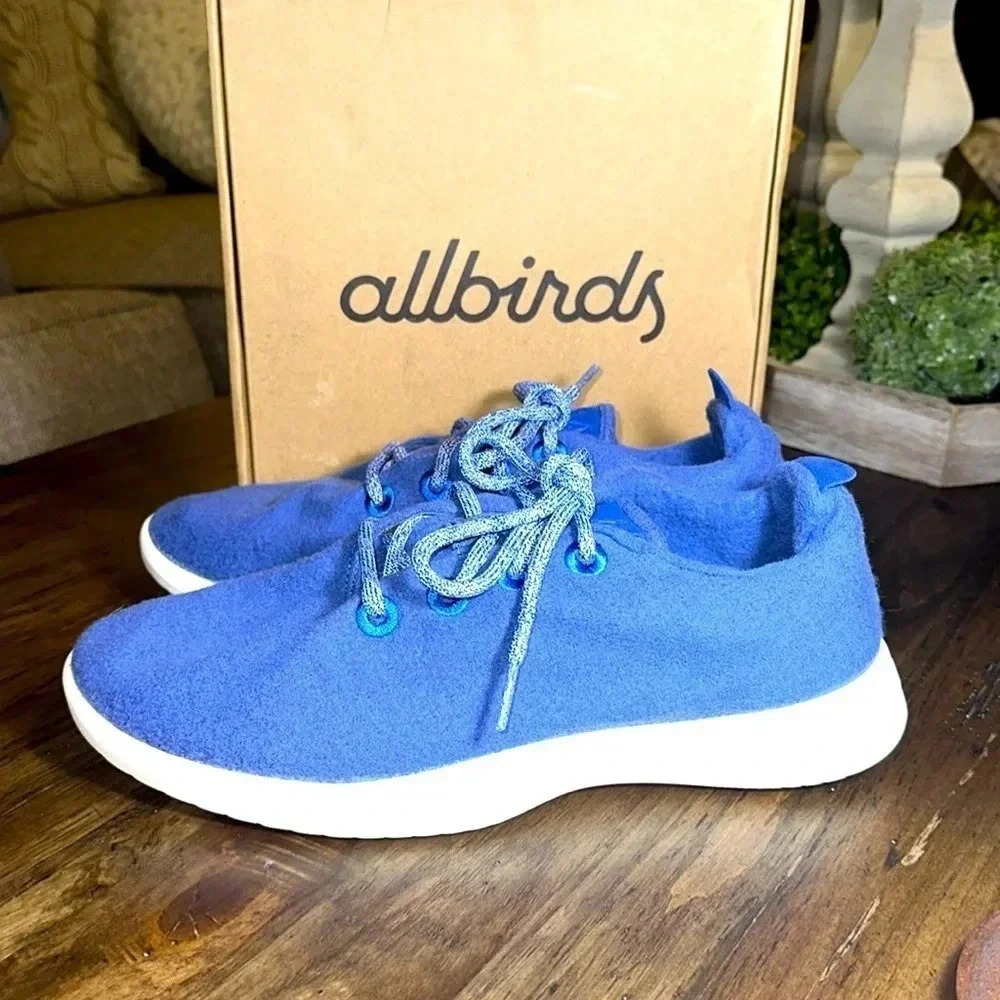 allbirds wool runners sneakers shoes blue color size 11 men